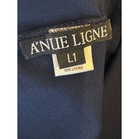 A'nue Ligne Tank Top Women XL Navy Blue Scoop Neck The Longer High Shell Top - Picture 8 of 10